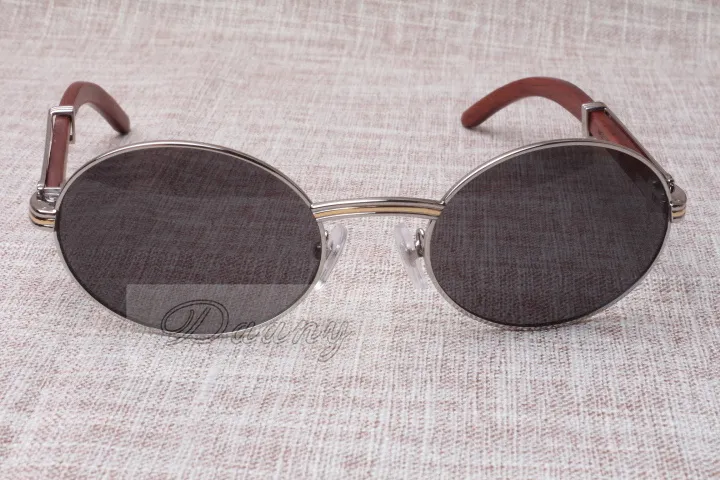 Round Sunglasses Cattle Horn Eyeglasses 7550178 Wood Men and women sunglasses glasess Eyewear Size: 55-22-135mm