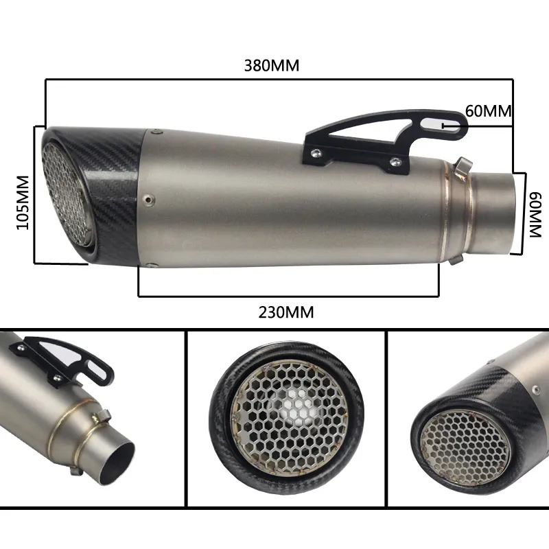 51 ملليمتر 60 ملليمتر العالمي للدراجات النارية العادم sc تعديل الخمار الأنابيب سباق موتوكروس كاتم الصوت ل s1000 s1000r s1000rr bmw sc012