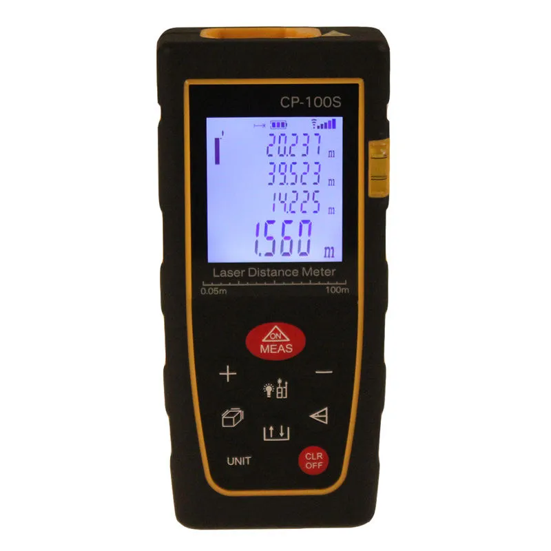 El 100 m / 328ft Dijital LCD Lazer Mesafe Alan Measurer Metre Aralığı Bulucu