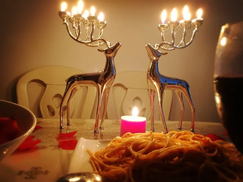 アンティーク 鹿の形状の金属製キャンドルスタンド 楽天市場