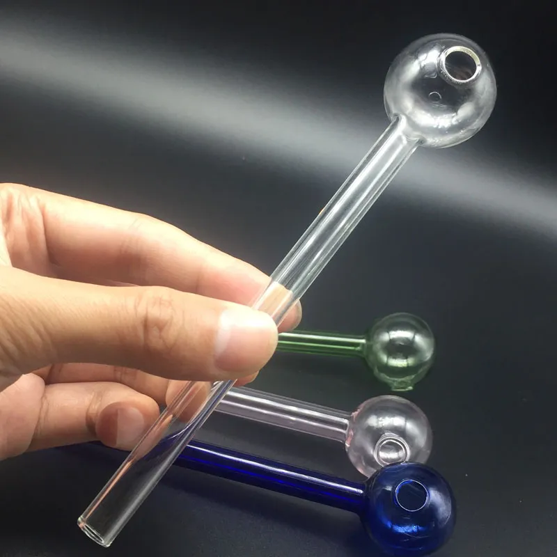 Partihandel 6.0inch Pyrex Glass Oil Burner Pipe Hookahs 3 Färger Huvudsakliga handvattenledningar Tobaksröktillbehör