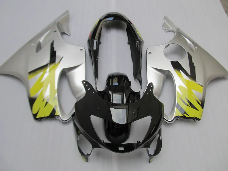 Spritzguss-Verkleidungssets für Honda CBR600 F4 1999 2000, silber-schwarzes ABS-Kunststoff-Verkleidungsset, CBR 600 F4 99 00