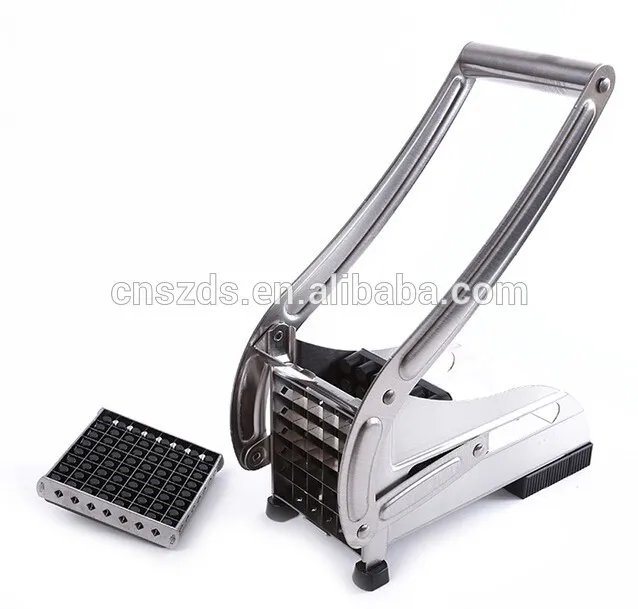 Stainless Steel Home French Fries Potato Chips Strip Cutting Cutter Machine Maker Slicer Chopper Dicer + 2 Blades