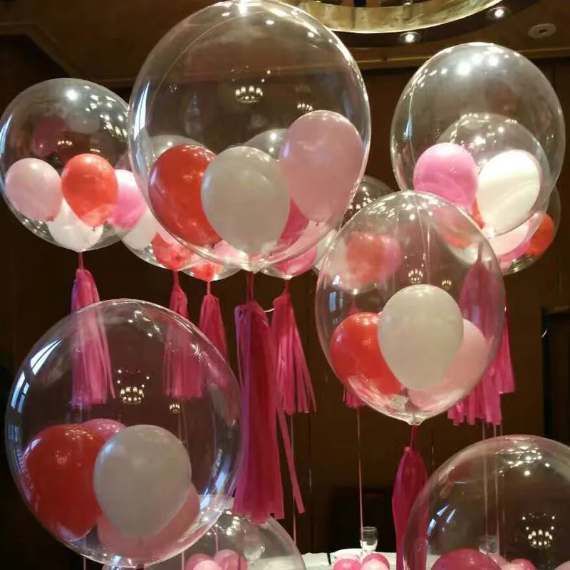 18inch Transparent PVC Latex Balloons Party Ballons Decoration For Wedding Dinner Christmas Eve With 