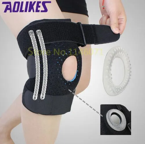 Running Hiking Kneepad Open Patella Adjustable Protector Silicone Basketball Knee Pads Support Pad Sports Cycling Knee Guard