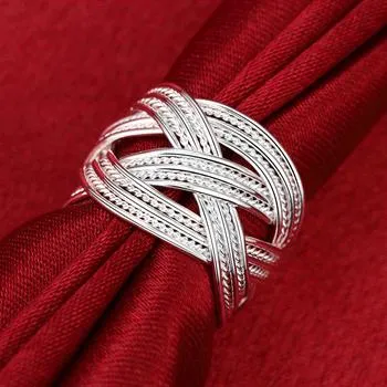 Vente en gros - Cadeau de Noël au prix le plus bas au détail, livraison gratuite, nouvelle bague de mode en argent 925 R24