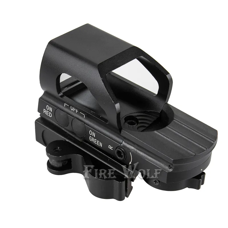 Fire Wolf QD Quick Green Red Dot Sight Tactical Metal Holographic 4 Reticle Hunting Sight For 20mm Rail Picatinny Rail Scope