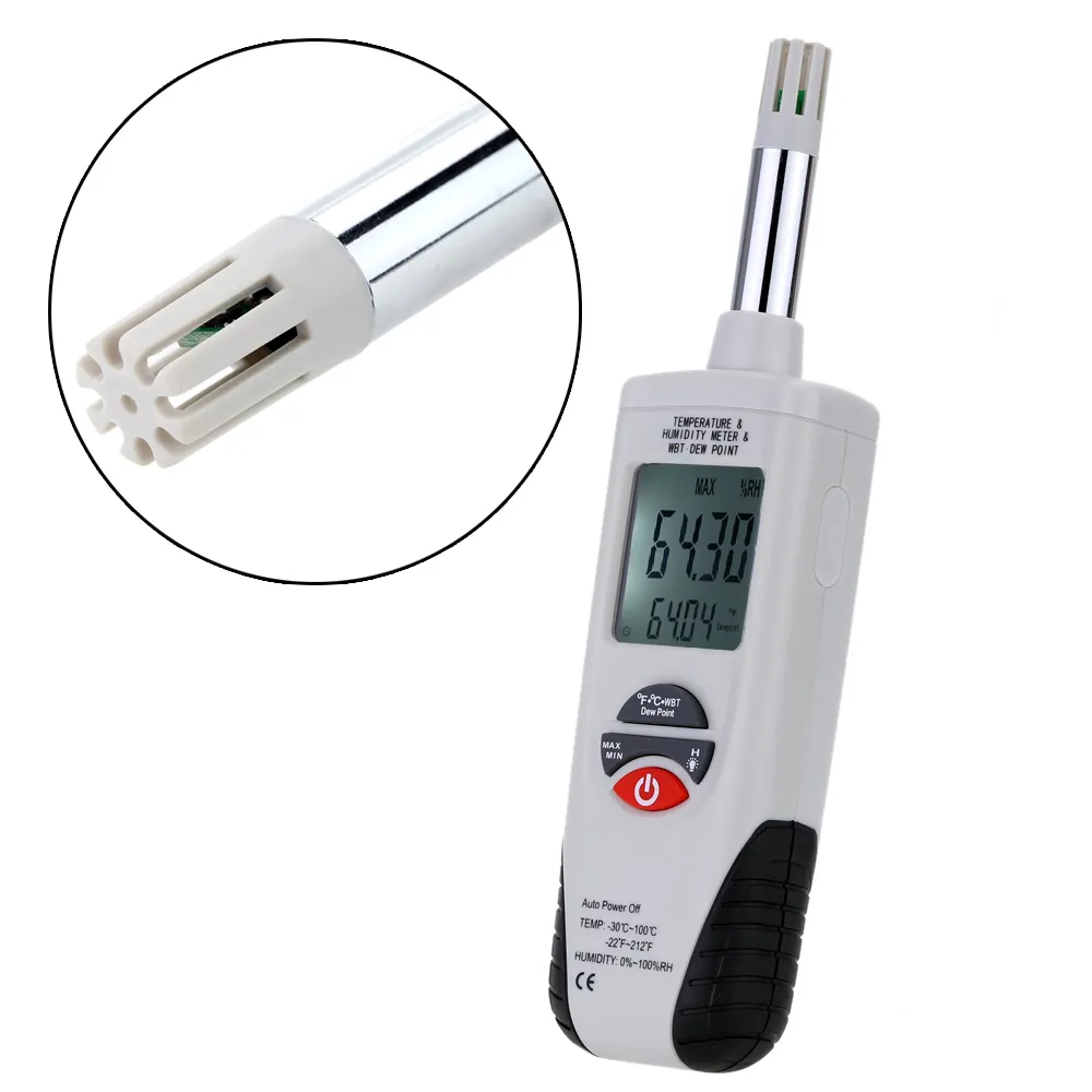Tester Digitale CEM DT-321S &ndash; Misuratore Umidit&agrave; E Temperatura Con Punto Di Rugiada