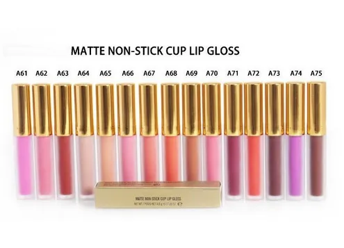 In Stock Brand Makeup MATTE NON-STICK CUP Lip Gloss of 15 color 4.8g lowest price