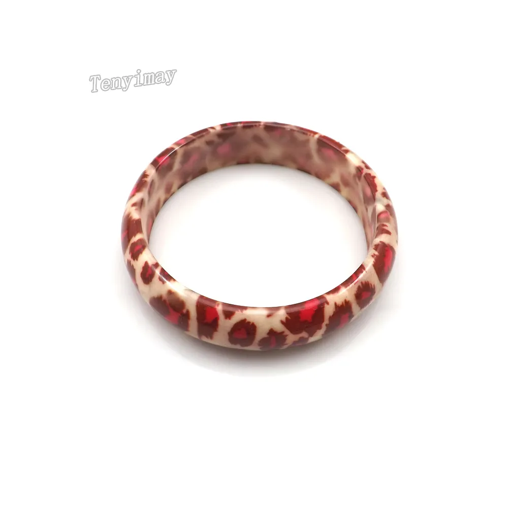 Groothandel 24 stks/partij Acryl Leopard Bangles Fit Promotie Gratis verzending