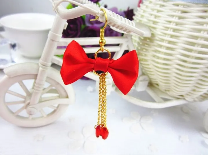 Wedding accessories headdress red bow bride hair accessories 