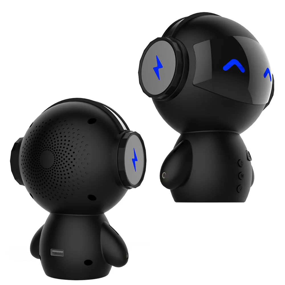 Taşınabilir Mini Robot Şeklinde 3 1 Çok İşlevli Bluetooth Hoparlör Güç Bankası Desteği ile TF Kart MP3 Çalar Handsfree Arama Aux-in Subwoofer