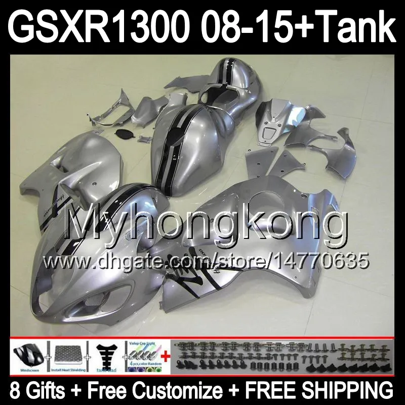 8Geschenke für Suzuki Hayabusa GSXR1300 2008 2009 2010 2011 14MY259 Glanzsilber GSXR-1300 GSX R1300 GSXR 1300 2012 2013 2014 2015 TOP Verkleidung