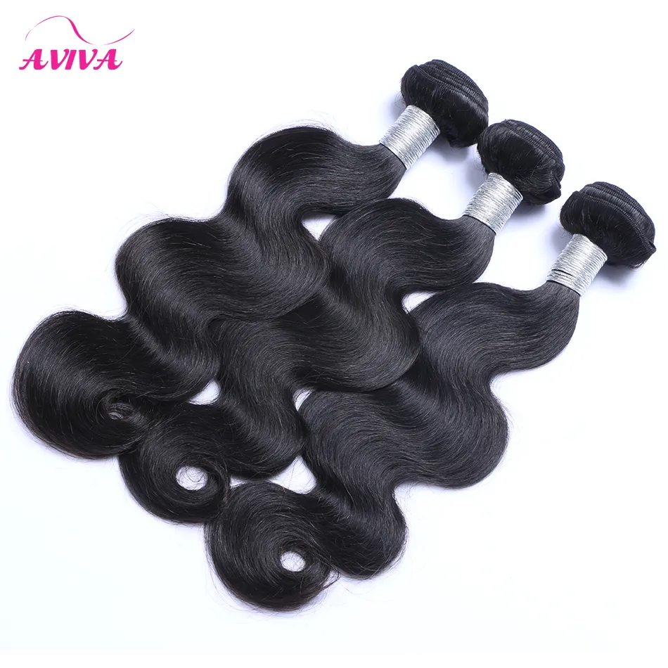 Malaisiens Vierge Cheveux Weave Bundles Non Transformés Malaisiens Vague de Corps Trames de Cheveux 3/Pas Cher Remy Extensions de Cheveux Humains Naturel Noir 1B