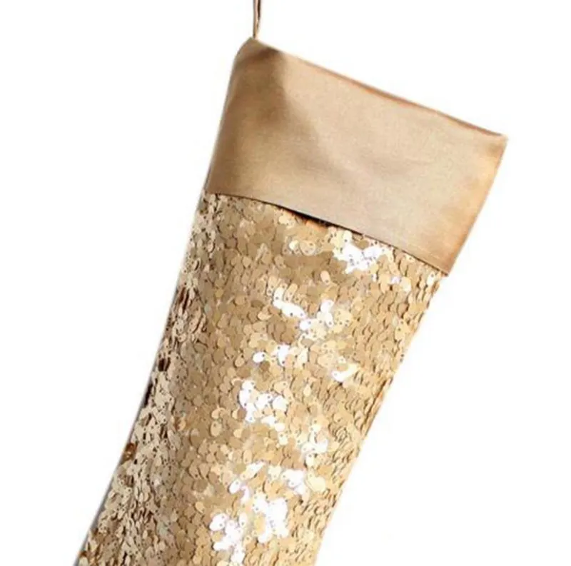 Lantejoulas sereia meia de natal 10*19 polegadas decorações de natal saco de presente 25*48cm suprimentos de festa festiva de natal siler dourado 2 cores
