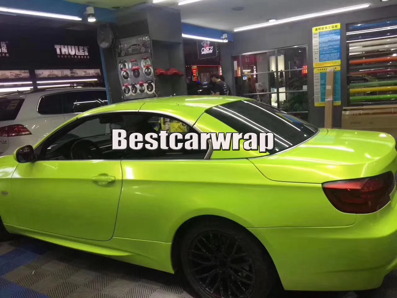 2017 fluorescent lemon Gloss metallic Vinyl Wrap For Car Wrap Film Magic glossy 1080 Union Covering foil Size1 52 20m 5x67ft314Z