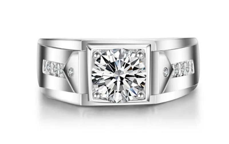 Yhamni Fashion Real 925 Sterling Silver Wedding Rings For Mulher Men 1 CT CZ Diamond noivado Jóias MJZ009845683