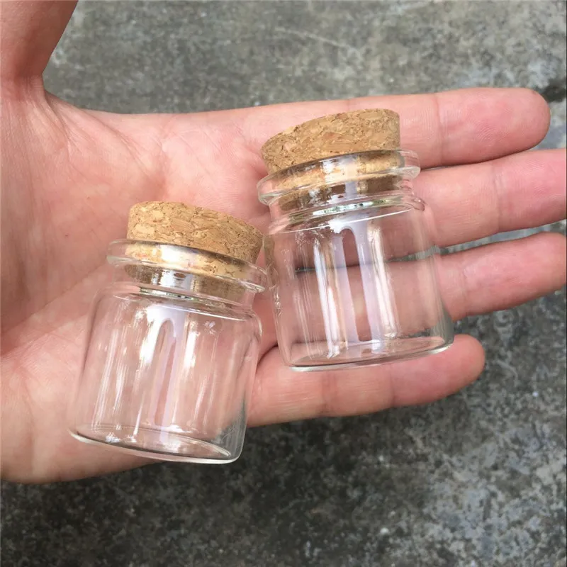 37x40x27mm 20ml Cute Glass Vials Glass Bottles with Corks Small Glass Jars Gift Bottles 50pcs Factory Wholesale Free shipping