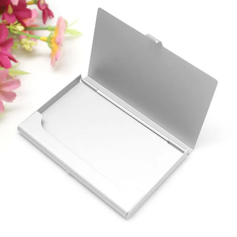 Fashion Metal Colorful Business Card Holder Aluminium Alloy ID Credit Cards Cover Case Pocket Box Home Office Storage ZA3191