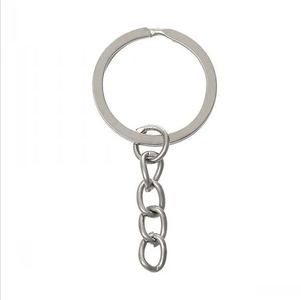 Chaveiros Lanyards Chaveiro Chaveiro Ródio Banhado 50mm Longo Redondo Split Chaveiro Atacado Chaveiro Anéis Mulheres Homens Jóias B065 06E1