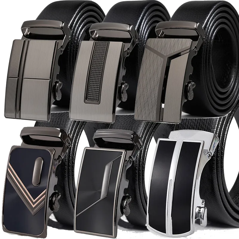 Automatic belt buckle Mens Business waistband two high-grade leather belt buckle belt wholesale
