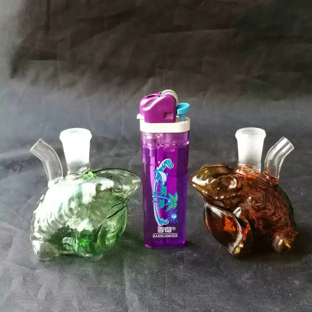 Renkli Kurbağa Nargile Cam Bongs Aksesuarları, Cam Sigara Borular renkli mini çok renkli El Boruları En İyi Kaşık glas