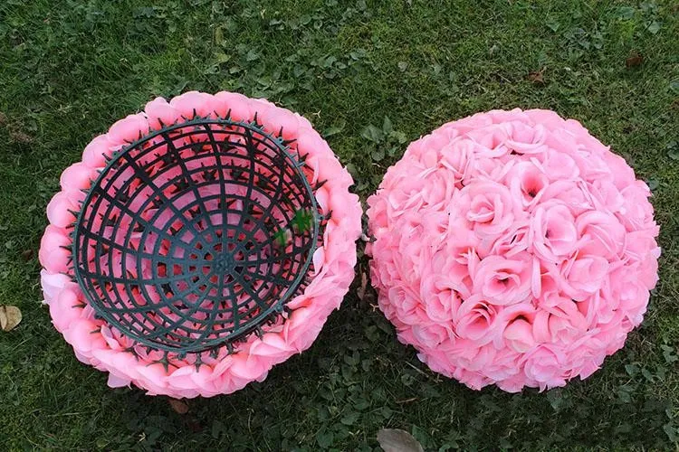 Entrega gratuita de 25 CM Nova encriptação Artificial Flor De Rosa beijando Bolas penduradas bolas ornamentos de Natal Decoração de casamento