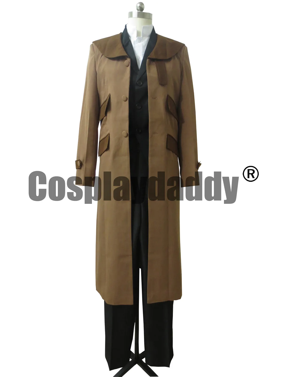 Costume de Cosplay d'alchimiste Fullmetal Edward Elric, Trench-Coat marron H008