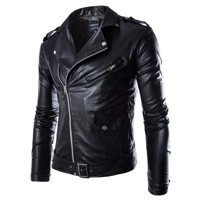 Hommes Vestes Hommes Mode PU Veste En Cuir Printemps Automne Style Britannique Moto Mâle Manteau Noir Marron M-3XL