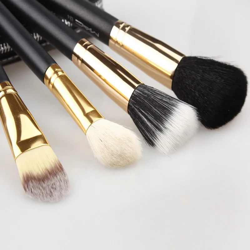 Professional Goat Hair Makeup Brushes Cosmetic Make Up Set with zipper Case Bag Kit fast shipping F20171061