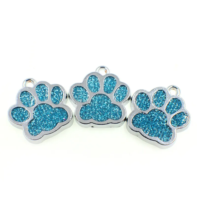 HC358 Bling émail chat chien ours patte imprime pendentif suspendu ajustement rotatif porte-clés sac bijoux Making214S