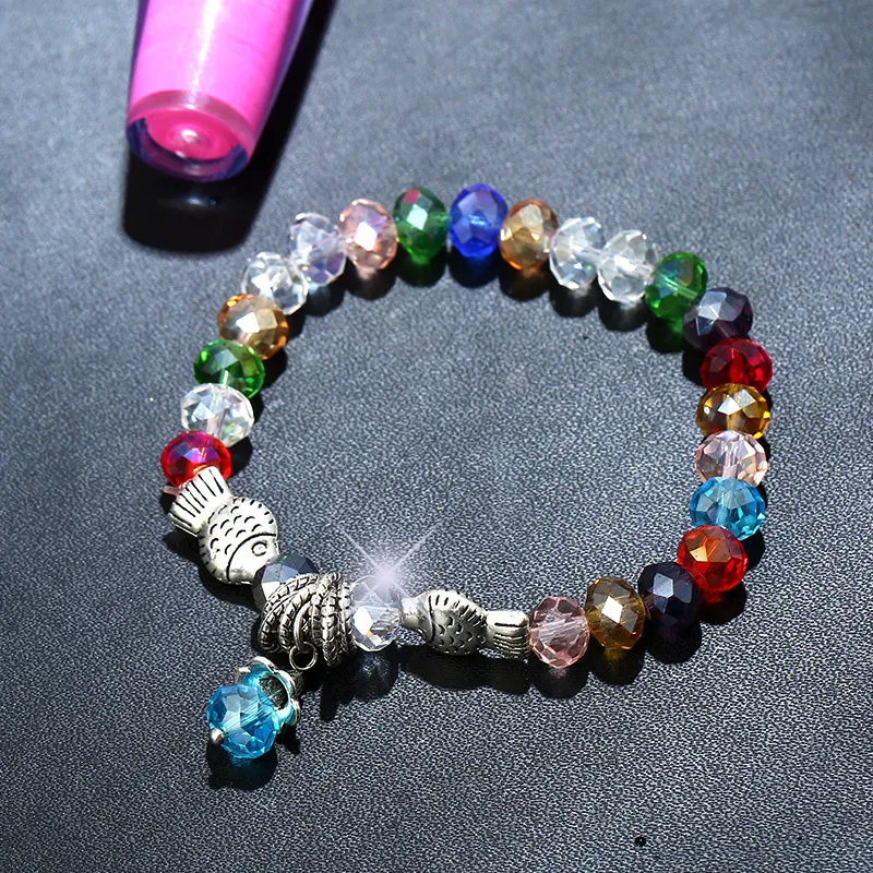 Gran oferta, pulsera de cristal a la moda, pulsera de cuentas para mujer, orden de mezcla FB526, 20 piezas por lote, enlace, cadena