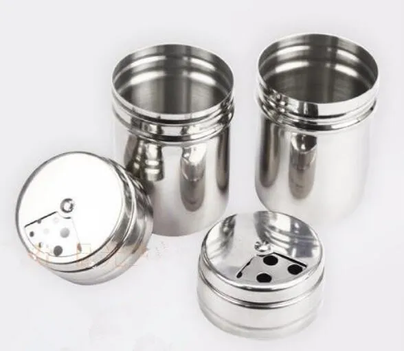 Kitchen Stainless steel Spice Shaker Jar Sugar Salt Pepper Herbs BBQ Spice toothpick Storage Bottle XB1