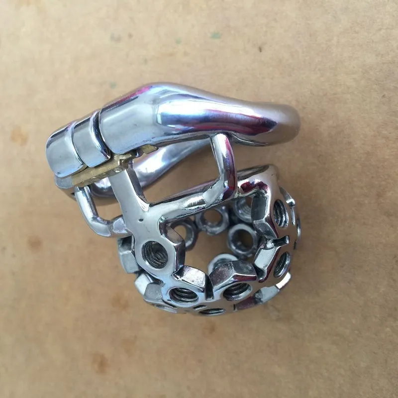 2020 Snap Ring Edelstahl Kleine Männliche Keuschheitsgürtel 38mm, 41mm, 51mm, 57mm Cock Cage mit Spikes Schraube Sex Spielzeug Für Männer