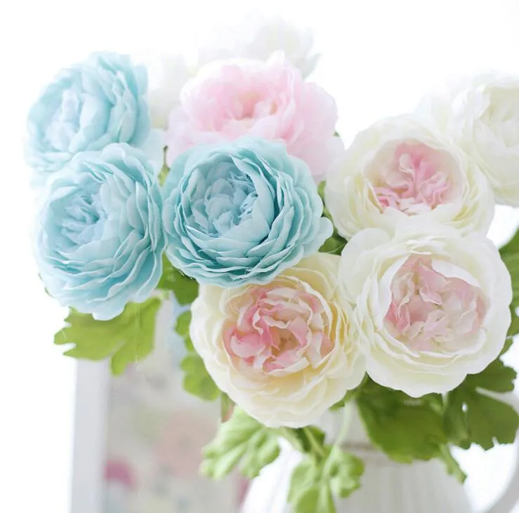 Hoogwaardige kunstmatige peony bloemen goede kwaliteit solitaire tak pioenroos kleur variëteit spot levering groothandel prijs gratis verzending HR021