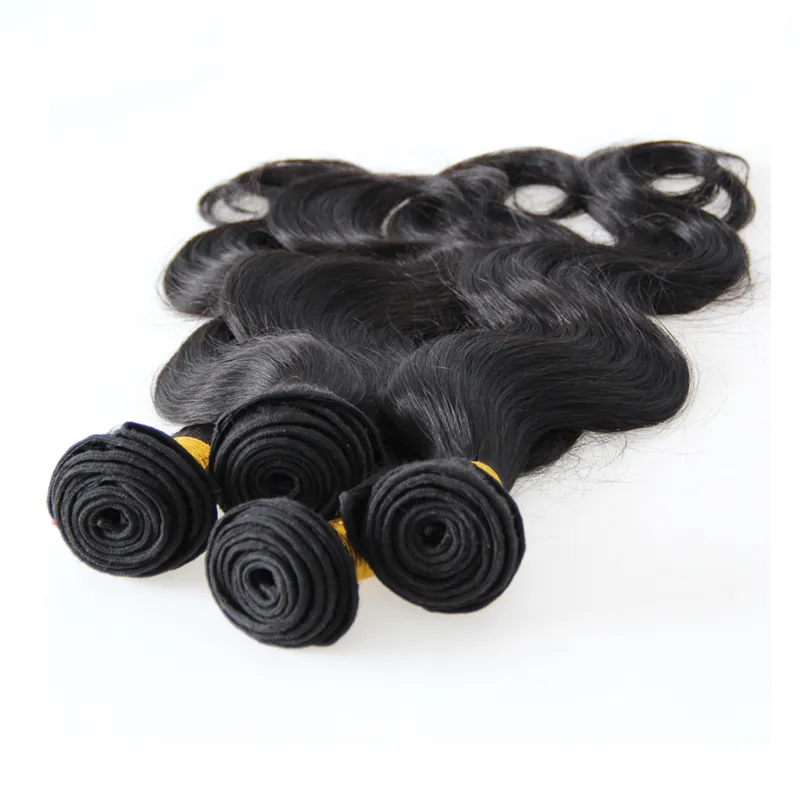 4 Bundles brasilianische Körperwelle reine Haarwebart natürliche schwarze Farbe 4 Stück Menschenhaar Bundles