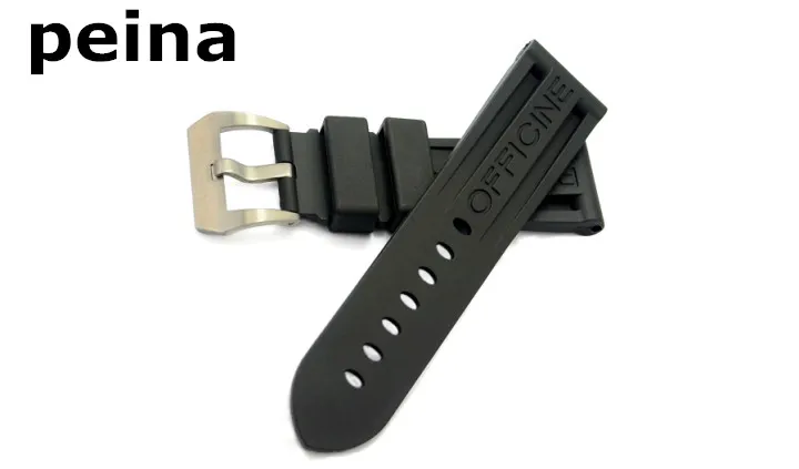 22mm 24mm MAN NEW Top Grade Black Diving Silicone Rubber Watch Band Strap FOR Panerai8089157