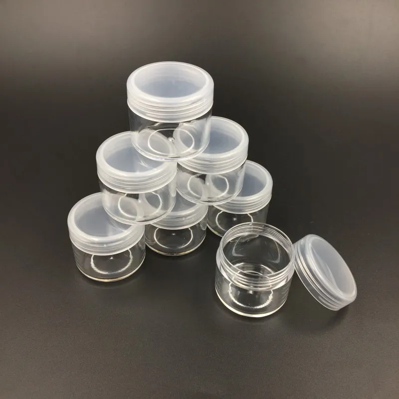 Wholesale 20Gram Clear Plastic Cosmetic Container Jars With PE Lids