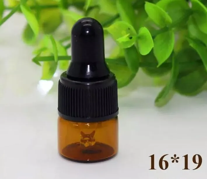 1ml Amber glass dropper bottles w/Black cap Essential oil bottle Small Perfume vials Sampling Storage up