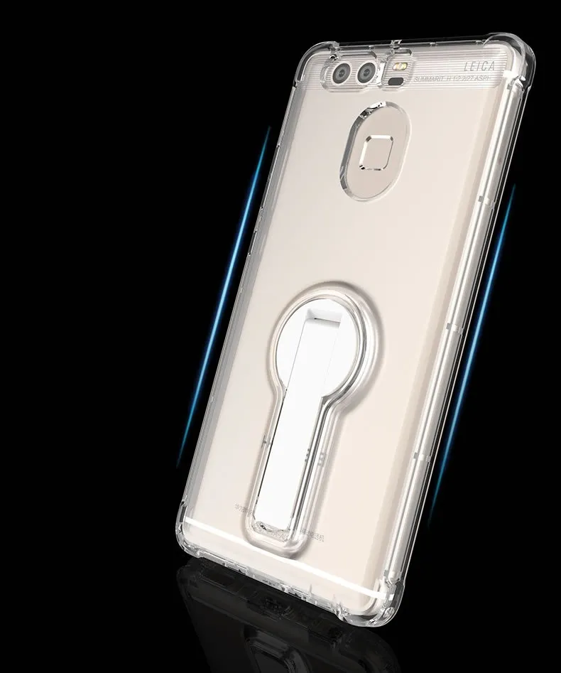 Huawei p9 / plus coque de téléphone portable housse de protection pour téléphone portable transparente avec un support rotatif à 360 degrés