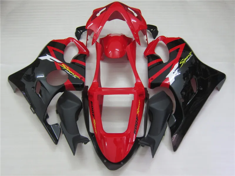 Injektionsgjutning Bodywork Fairing Kit för Honda CBR600 F4I 01 02 03 Röda svarta Fairings Set CBR600F4I 2001 2002 2003 OT33