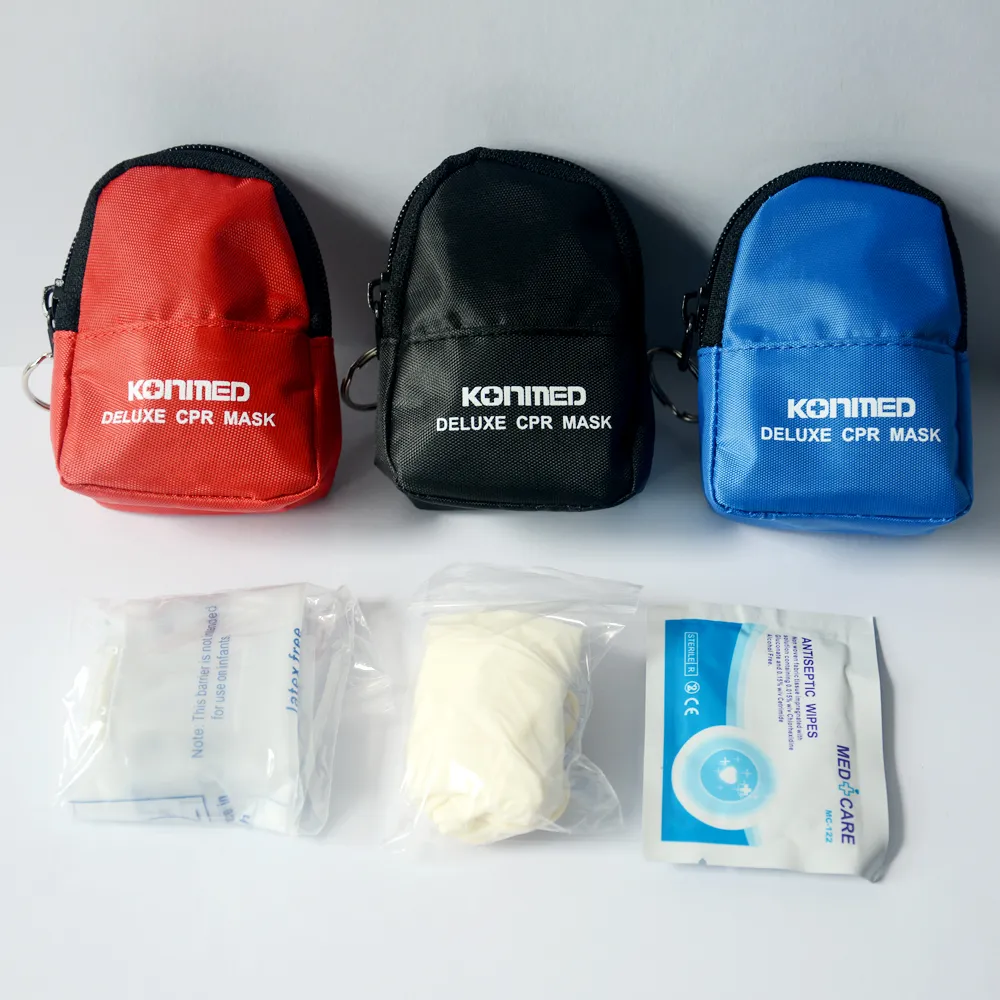 Eldiven ile CPR Maskesi Yüz Kalkanı Bariyer Anahtarlık Seti, 20 Adet