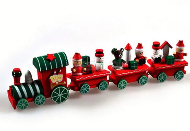 Vintage Wood Train Christmas Ornaments