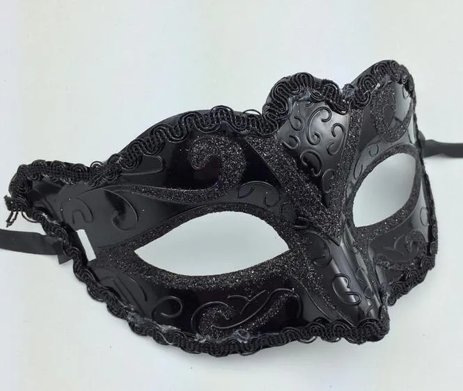 Preto Veneza Máscaras Masquerade Party Máscara Presente de Natal Mardi Gras Homem Traje Sexy Lace Franjas Gilter Mulher Máscara de Dança G563340u