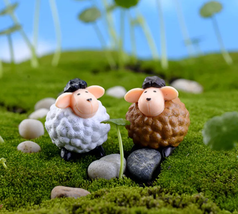 Cartoon schapen terrarium miniaturen Fairy Garden Bloempot Staat Bonsai Resin Craft Gnome Zakka Dollhouse Home Accessories4674627