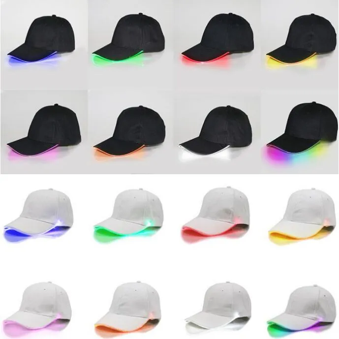 LED Luminous Party Baseball Kapelusze Kobiety Mężczyźni Hokej Snapback Koszykówka Czapki Kulkowe Unisex Włókna Happ Hat Turystyka