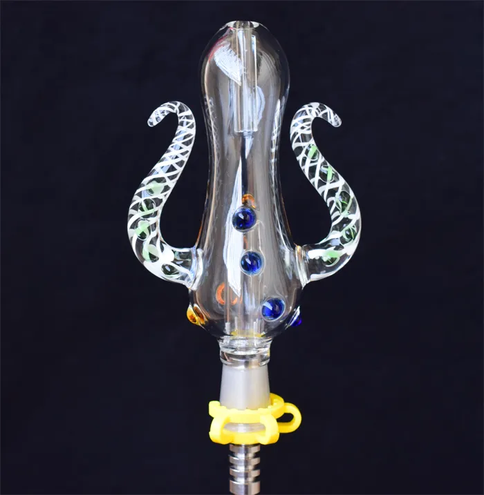 2020 NC 4.0 Bang en verre avec clou en titane GR2 14mm Joint Nector Collector Oil Rigs Bangs en verre