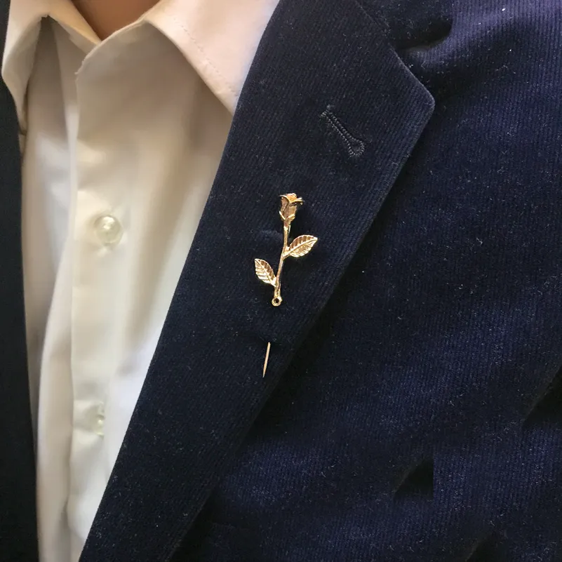 Unisex Rose Flower Brooch Pin Men Suit Accessories Classic Lapel Pins For Mens  Suit Wedding Party Long Pin From Douzhang, $22.9