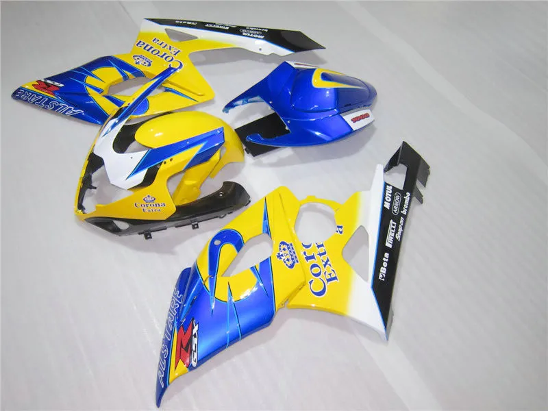 Injection molding TOP selling fairing kit for Suzuki GSXR1000 05 06 blue yellow fairings set GSXR1000 2005 2006 OT13