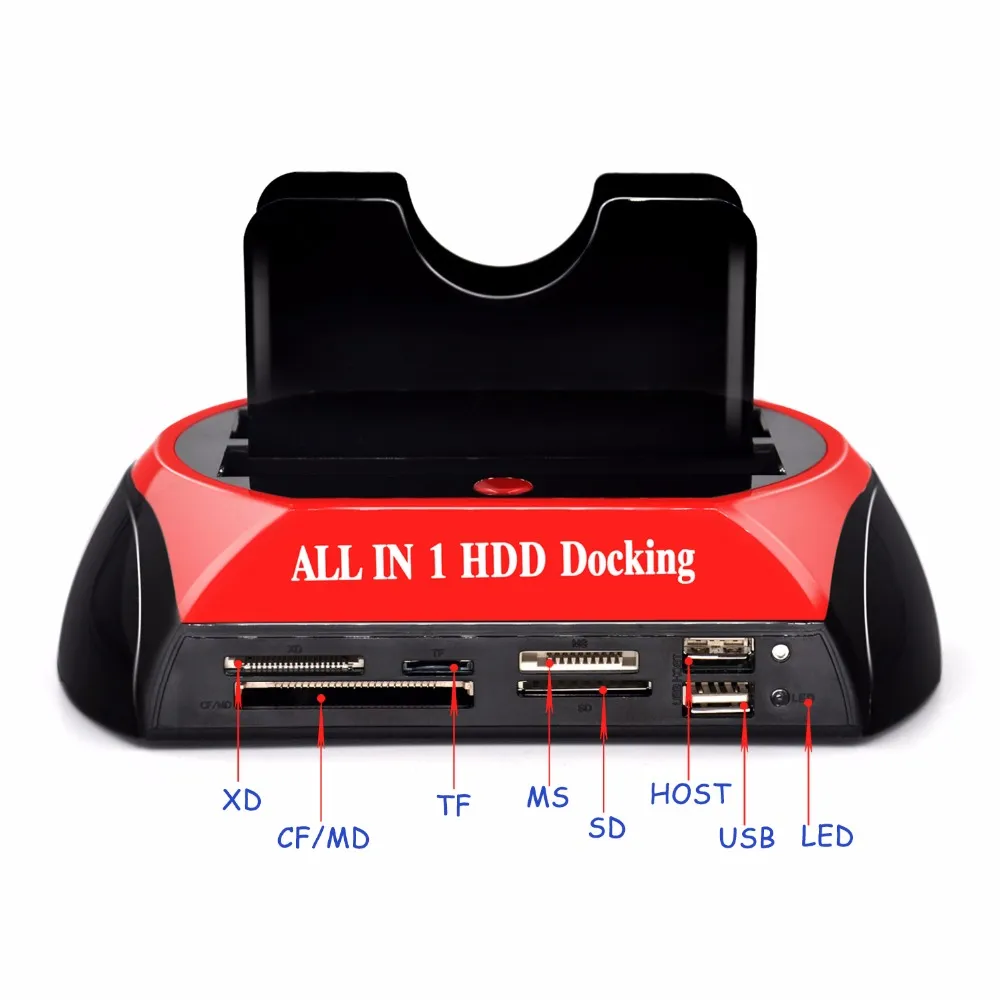 3 5 2 5 SATA IDE 2 Double Dock HDD Station d'accueil e-SATA Hub Pièces de boîtier de stockage externe EU US plug276B